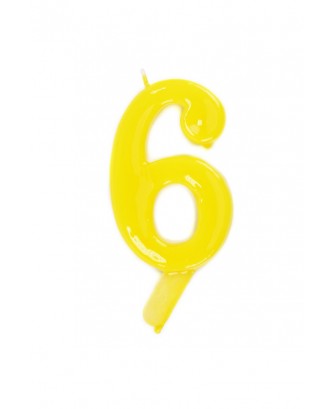 Vela de cumpleaños número 6 gigante Amarilla