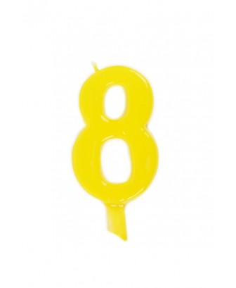 Vela de cumpleaños número 8 gigante Amarilla