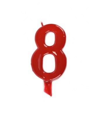 Vela de cumpleaños número 8 gigante Roja