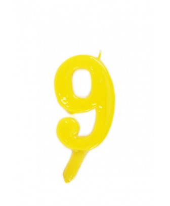 Vela de cumpleaños número 9 gigante Amarilla