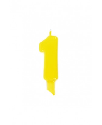 Vela de cumpleaños globs número 1 Amarilla