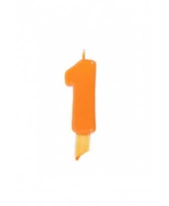 Vela de cumpleaños globs número 1 Naranja