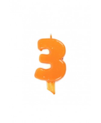 Vela de cumpleaños globs número 3 Naranja