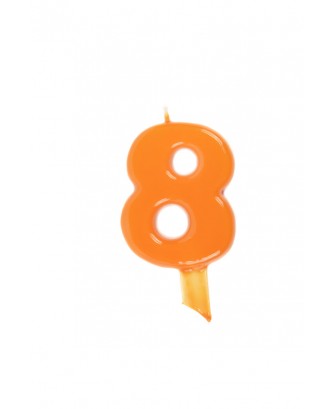 Vela de cumpleaños globs número 8 Naranja