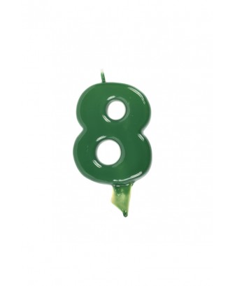 Vela de cumpleaños globs número 8 Verde