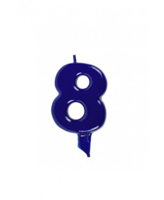 Vela de cumpleaños globs número 8 Azul Marino
