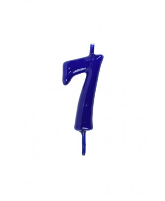 Vela de cumpleaños número 7 color Azul Marino