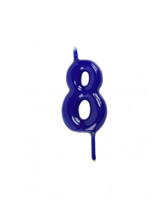 Vela de cumpleaños número 8 color Azul Marino