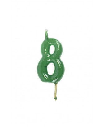 Vela de cumpleaños número 8 color Verde
