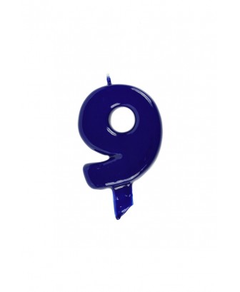 Vela de cumpleaños globs número 9 Azul Marino