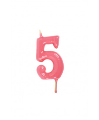 Vela de cumpleaños número 5 color Rosa