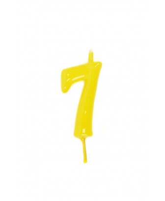 Vela de cumpleaños número 7 color Amarillo