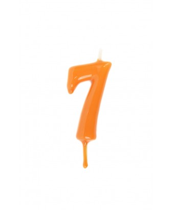 Vela de cumpleaños número 7 color Naranja