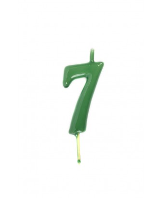 Vela de cumpleaños número 7 color Verde