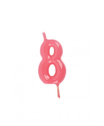 Vela de cumpleaños número 8 color Rosa