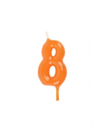 Vela de cumpleaños número 8 color Naranja